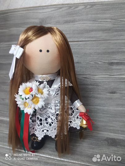Кукла тильда, интерьерная, школьница