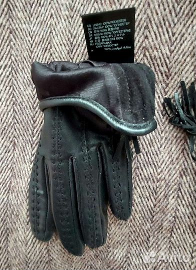 Перчатки кожаные H&M, в байкерском стиле - S