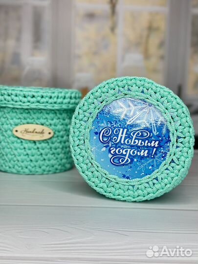 Вязаные корзинки ручной работы