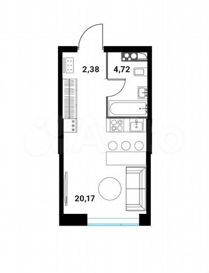 1-к. квартира, 27,5 м², 9/28 эт.