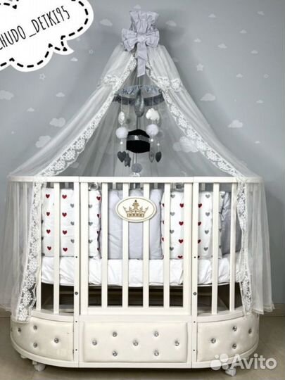 Детская кроватка трансформер с маятником 8 в 1