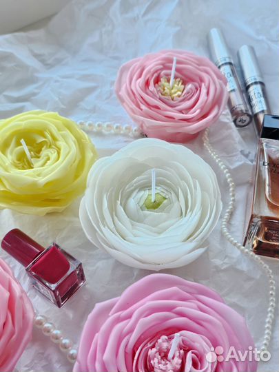 Свечи ручной работы, свечи цветы