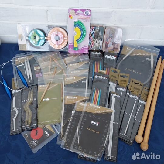 Спицы Addi новые много, крючки Адди + аксессуары