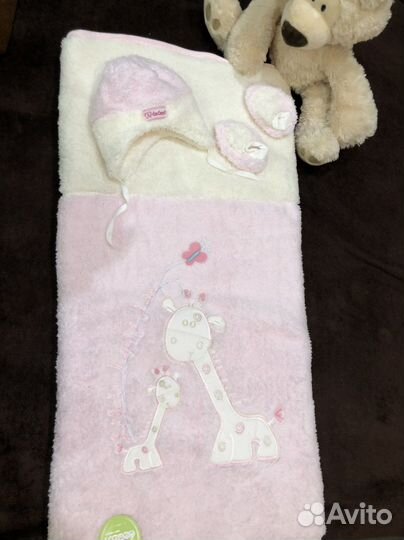 Детский плед - конверт новый 90на90 см