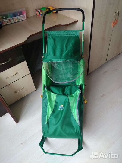 Детские санки коляска с колесами