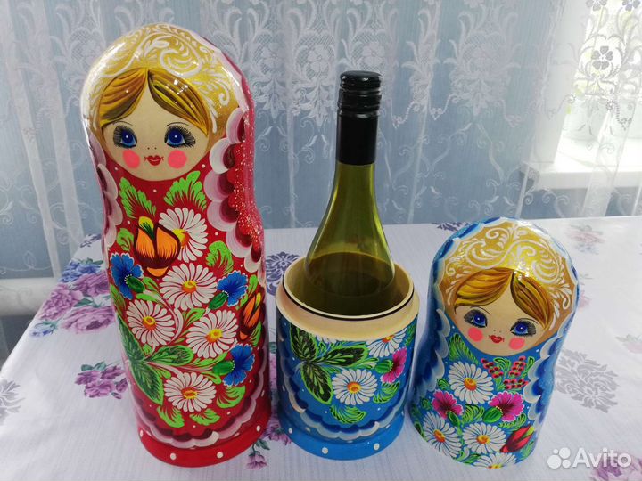 Подарочный футляр-матрешка для бутылки