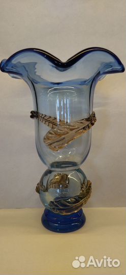 Ваза цветное стекло винтаж. СССР