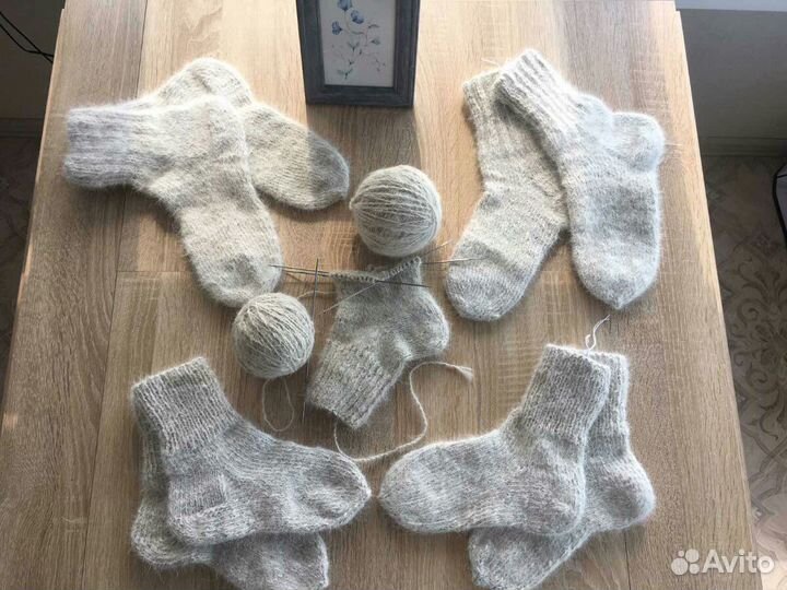 Носки из овечьей шерсти и собачьего пуха