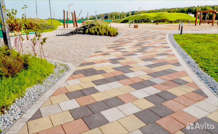 Тротуарная плитка Квадрат Коричневый