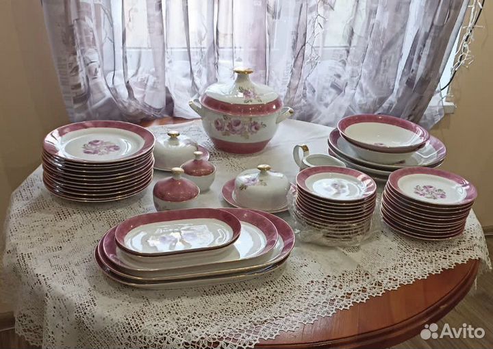 SEP Сервиз столовый гдр «Роза» на 12 персон