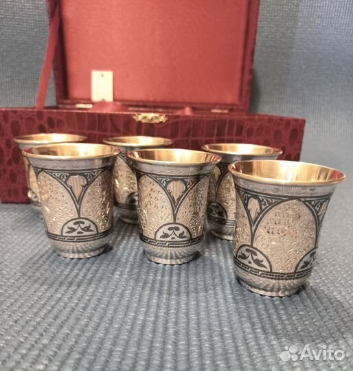 Серебряные стопки на 50 млл. 875-й пробы Кубачи
