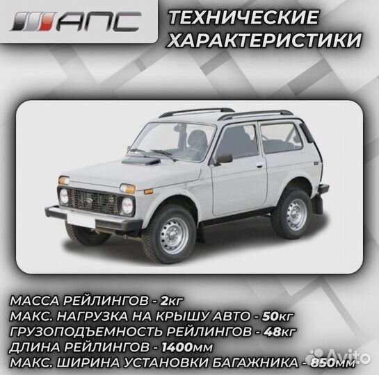 Рейлинги на крышу ваз 2121 (нива)