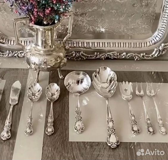 Посеребренные столовые приборы