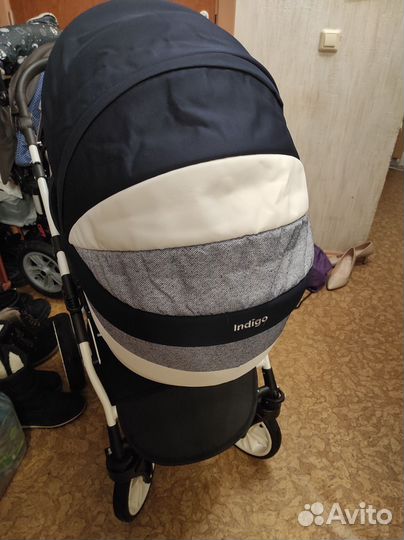 Коляска Indigo 2 в 1, синяя, модель 2021 года
