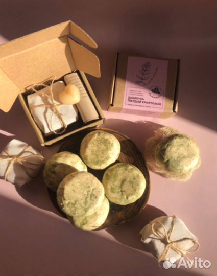 Шампунь ручной работы с протеинами шелка и яблочны