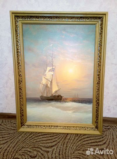 Картина маслом Корабль в море