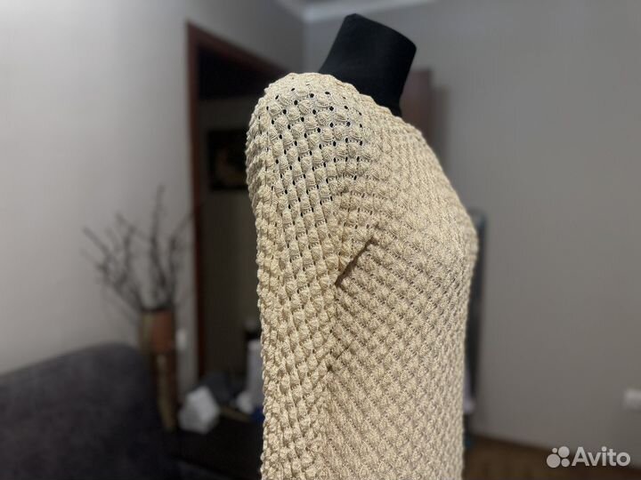 Платье женское вечернее бежево-золотистое