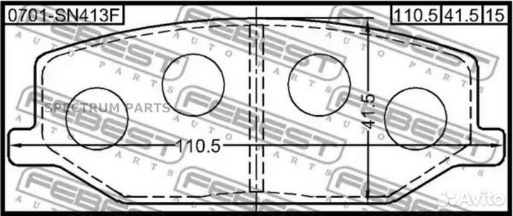 Febest 0701SN413F колодки тормозные передние компл