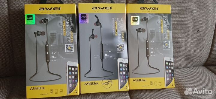 Вакуумные наушники bluetooth awei беспроводные