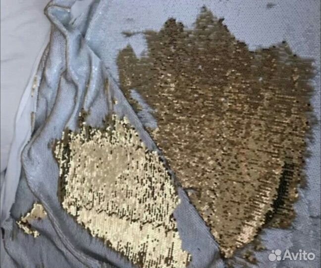 Ткань сатин с двухсторонними пайетками