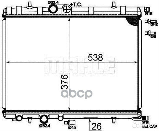 Радиатор peugeot 307 1.4/1.6/2.0 МКПП CR515000S