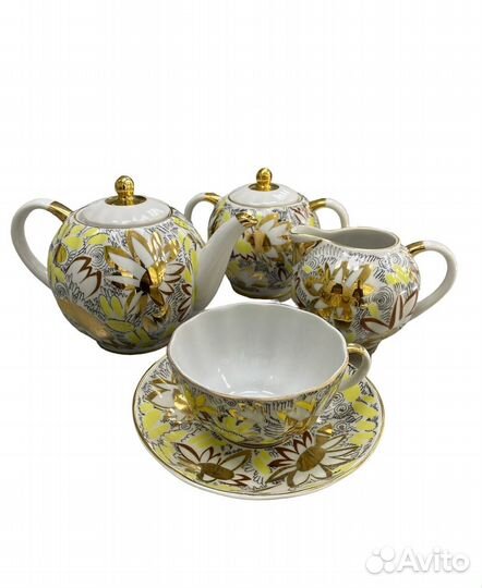Чайный сервиз Золотые Ромашки 
