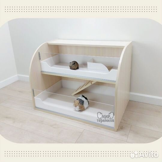 Клетка для морских свинок 80х50х60, белдуб, круг4