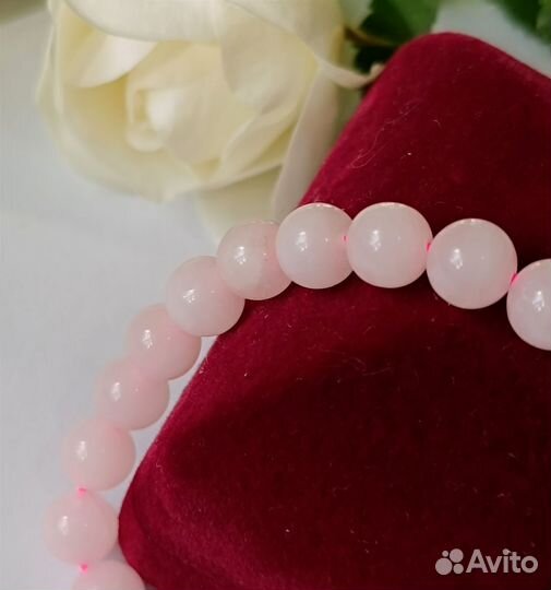 Браслет из натуральных камней розового кварца