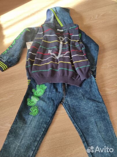 Джинсовый костюм для мальчика 104
