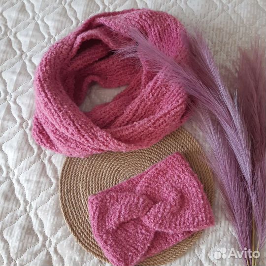 Повязка, шарф, снуд, осенний комплект