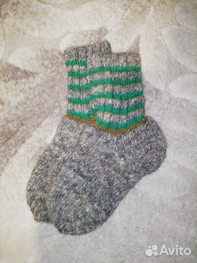 Носки шерстяные вязаные
