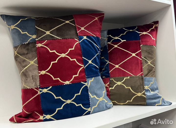 Наволочки декоративные велюр ручная работа пэчворк