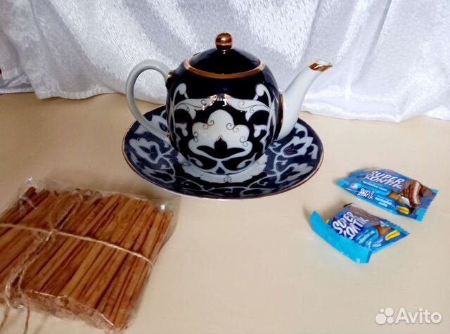 Чайная пара тарелка и заварочный чайник Пахта