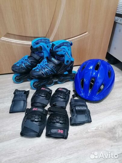 Роликовые коньки детские с защитой