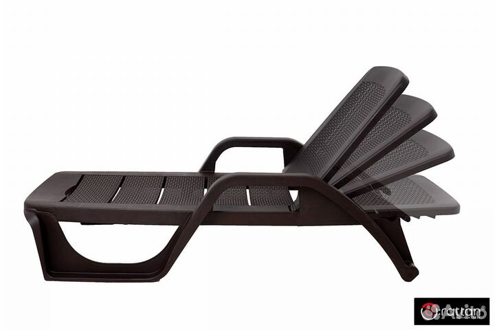 Шезлонг B:rattan nilo стопирующийся, коричневый