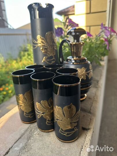 Сервиз графин и рюмки Богемия