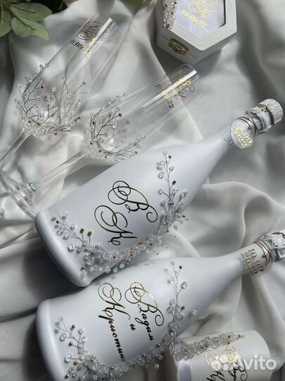 Свадебные бутылки, шампанское свадебное, свадебный