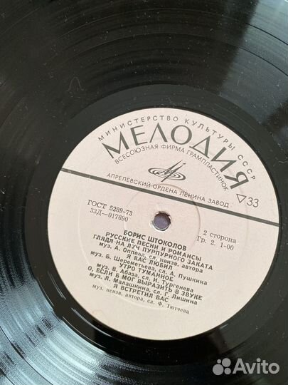 Пластинка виниловая Борис Штоколов