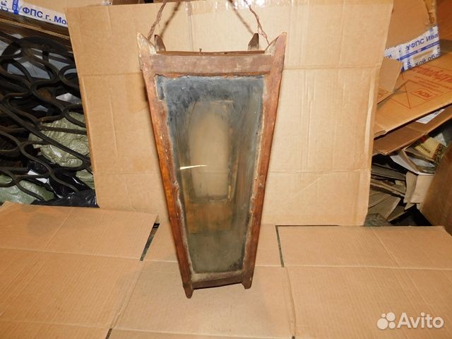 Антикварный, деревянный фонарь под свечу- горелку