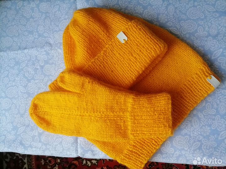 Комплект шапка, снуд, варежки