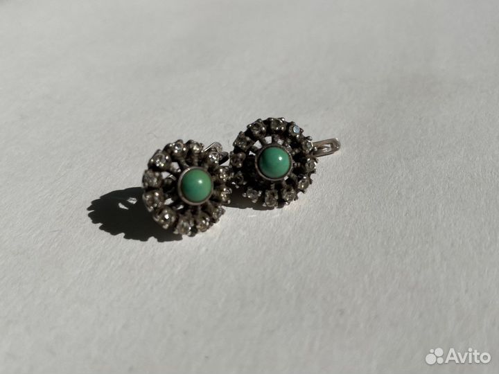 Серебряные серьги СССР винтаж