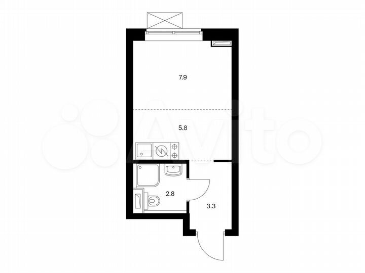 Квартира-студия, 19,8 м², 23/33 эт.