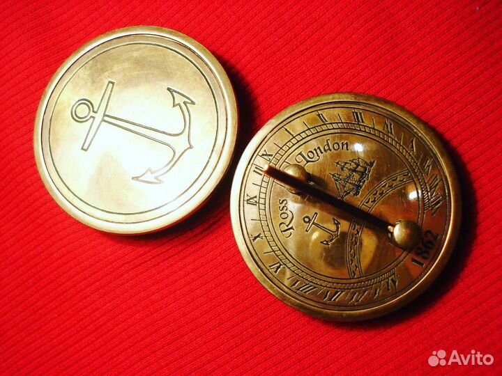 Компас 1862 Лондон Старинный Бронза Англия Морской