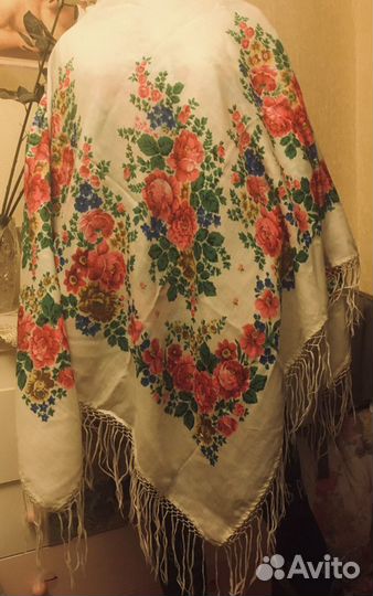 Шаль павлопосад,винтаж, 60-е годы