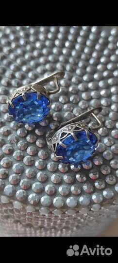Серебряные серьги СССР 875 пробы