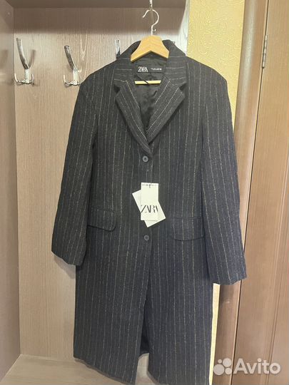 Пальто zara новое 100% шерсть