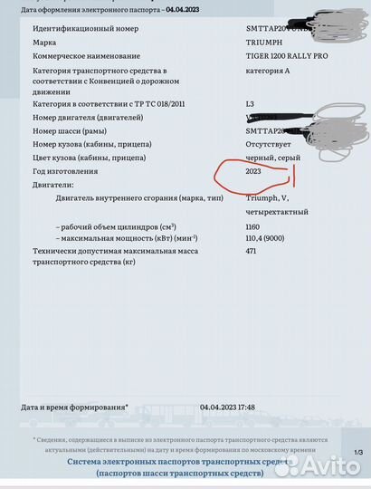 Triumph Tiger 1200 Rally PRO 2023 год