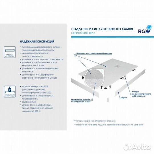 Душевой поддон RGW ST-0167W 160x70