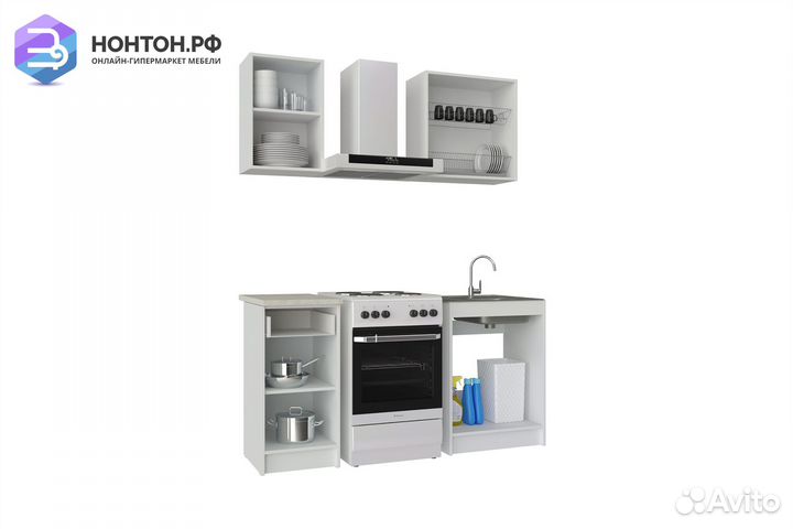 Кухня Ника серый графит / дуб вотан