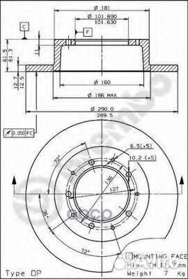 Диск тормозной Standard зад land rover defe